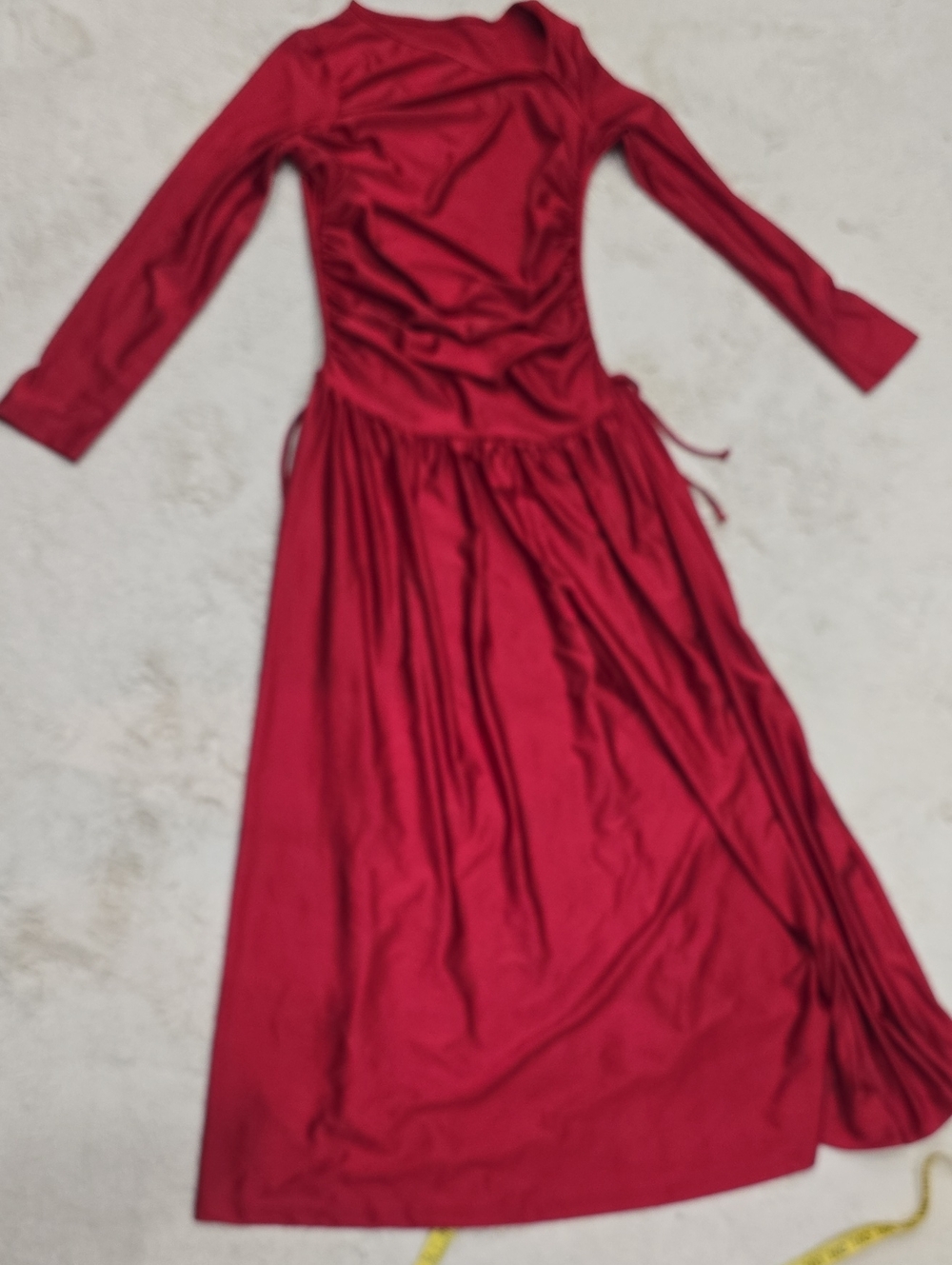 SHEIN Crimson Long Sleeve Maxi Dress